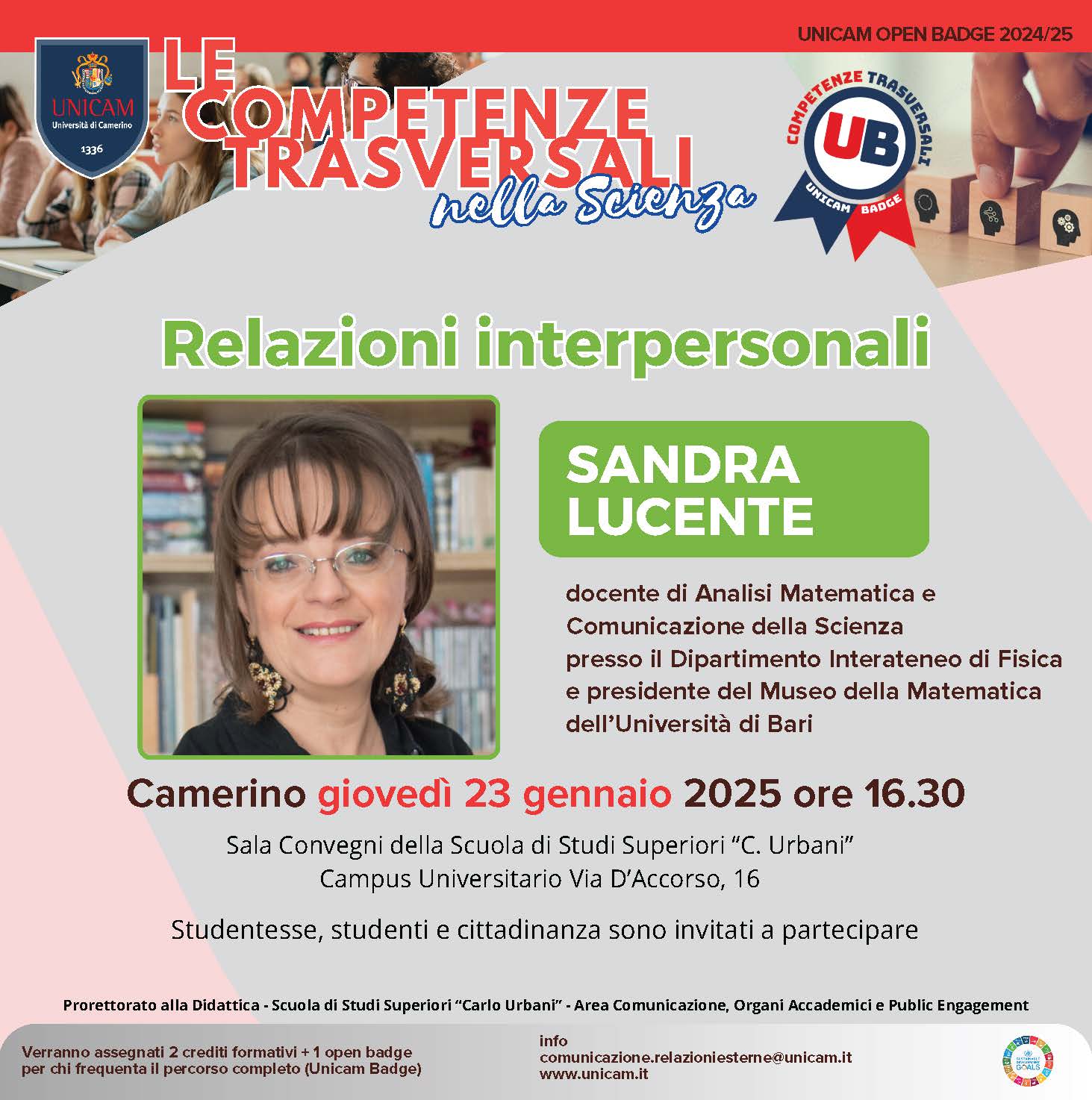 LE COMPETENZE TRASVERSALI nella Scienza -UNICAM OPEN BADGE 2024/25: Relazioni interpersonali